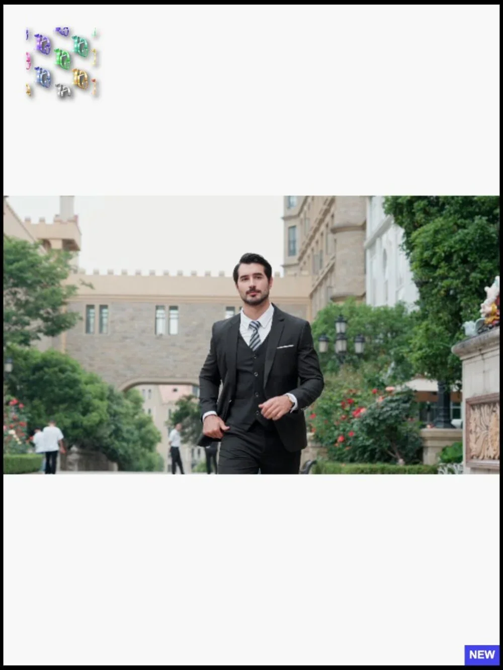 Slim Fit Three-Piece Suit Set Modern Formal Blazer Vest Pants Elegant